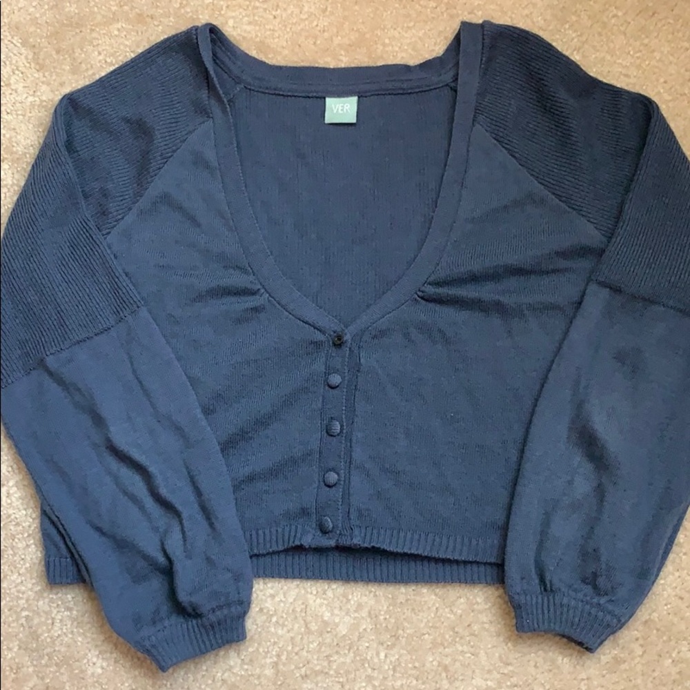 Y2K Blue cropped long sleeve